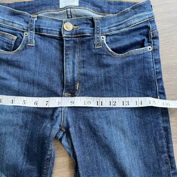 Hudson Jeans Dark Blue Mid-Rise Skinny Jeans with Raw Hem - Picture 7 of 12